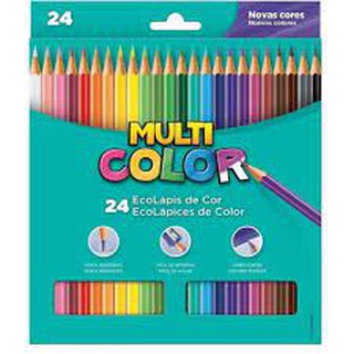 Lapis de cor 24 cores multicolor