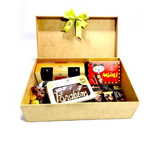 Presente Aniversário - Kit com Chocolates Cacau Show dentro de uma Caixa de Madeira em MDF