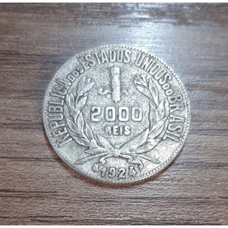 moeda mocinha de 2.000 réis em prata 1924