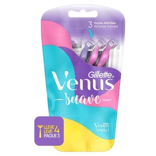 Prestobarba Feminino Venus Gillette Suave Leve 4 Pague 3 Aparelho de Depilar - Higiene Pessoal