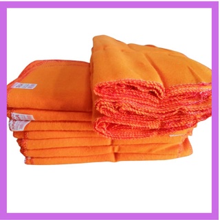 Flanelinha laranja 100% algodão para limpeza