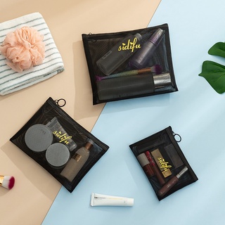Nova bolsa de malha para cosméticos Bolsa de armazenamento portátil para lavagem de grande capacidade Bolsa de armazenamento de viagem Bolsa coreana de armazenamento