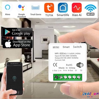 16a Mini Wifi Smart Switch Temporizador Interruptores Sem Fio De Automação Residencial Inteligente Compatível Com Tuya Alexa @TIND (1)