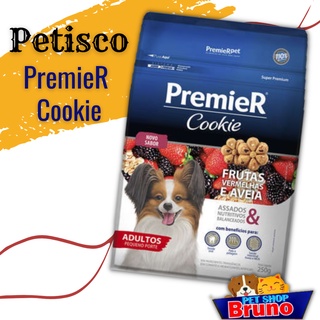 Petisco para cachorro Premier Cookies cães adultos pequeno porte frutas vermelhas (250g)