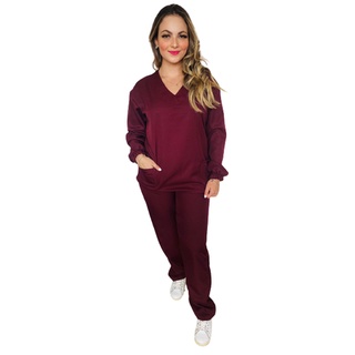 Pijama Hospitalar Manga LongaDe Gabardine Ideal Para Médicos, Enfermeiros, Cirurgiões, Dentista BORDADO GRÁTIS