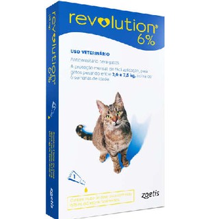 Antipulgas para gato Revolution 6% 45mg entre 2,5kg e 7,5kg