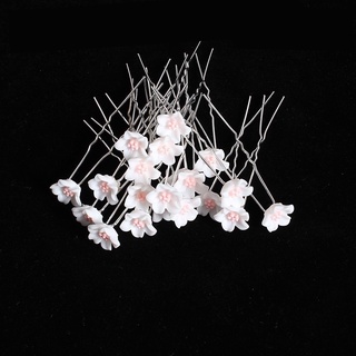 [20 Pcs / Pack Korean INS Style Pearl Crystal Flowers Hair Sticks ] (9)