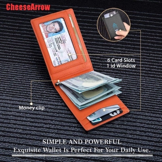 CheeseArrow Carteira Fina Minimalista Para Homens Com Clip De Dinheiro RFID Bolso Frontal De Bloqueio Genuíno (2)
