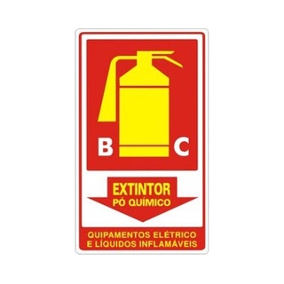 Placa Sinalização de Hidrante, Extintor, Pó Químico, CO2, Extintor a Água 15x30 (4)