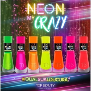 Kit com 7 Esmaltes Top Beauty Coleção Neon My Crazy (Lançamento)-Manicure- Unha