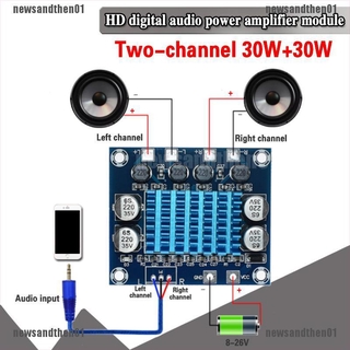 Placa Amplificadora De Potência Digital Estéreo De 30w + 30w 2.0 Canais Newsanndthe01 Tpa3110 Xh-A232