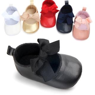 Kids Girls Pu Leather Prewalker Shoes 0-12M Newborn Baby Princess Shoe Butterfly Boys Rubber Shoes