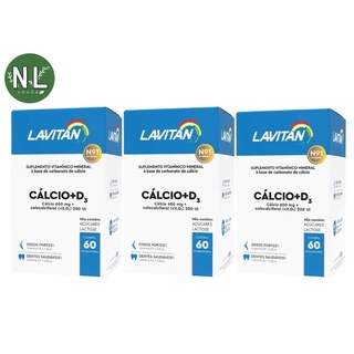 Kit 3 Lavitan Cálcio + Vitamina D3 Suplemento Vitaminico e Mineral