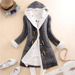 leiter_Women Casual Knit Button Long Sleeve Cashmere Thick Warm Hooded Cardigan Coat (1)