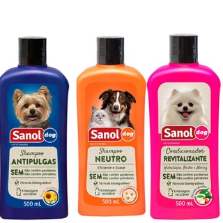 Shampoo Antipulga Shampoo Neutro e Condicionador para Cachorro Cães Sanol - Pet Shop