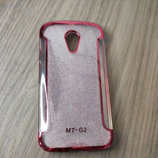 capa de celular Motorola moto G2 transparente com glitter dois modos de uso
