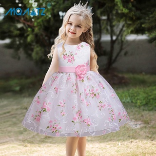 MQATZ Vestido De Princesa Rosa Para Meninas/Casamento/Festa De Aniversário 3-10 Anos (1)