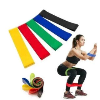 Kit 5 Banda Faixa Elástica de Resistência Mini Band para Treino Yoga Pilates Treino Academia Musculação