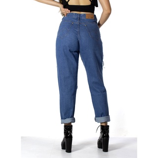 PHASE Calça Mom Boyfriend Jeans Rasgada 100% Algodão Premium (7)