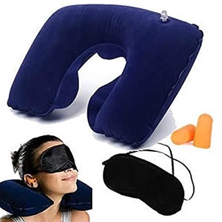 Kit viagem Seleção de viagem 3 em 1 (almofada confortável para o pescoço, máscara para viagem e protetores de ouvido para viagem)