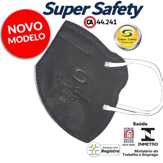 Máscara Super Safety PFF2 Preta - Elástico Orelha (1)