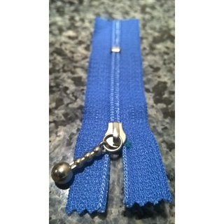 Ziper 9cm Ykk Azul Com Cursor Para Costura e Confecção de Mochilas, Malas, Bolsas e Roupas