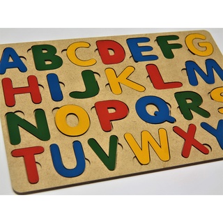 Jogo Tabuleiro alfabeto movel quebra cabeça brinquedo pedagogico madeira crinaça alfabetização