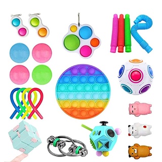 Fidget Toys Anti Stress Definir Cordas Elásticas Pop It Popit Pacote De Presente Crianças Squishy Sensory Antistress Alívio Fique Brinquedo (5)