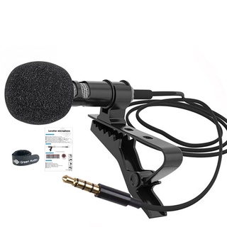 Portable Mini 3.5mm Microphone Condenser Clip-on Lapel Lavalier Mic Wired for Phone Laptop For Phone Recording