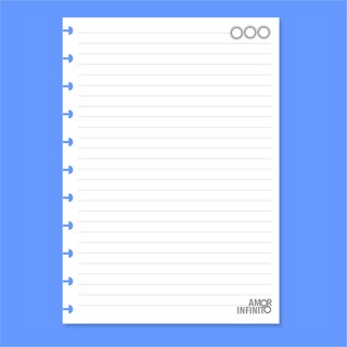 Refil de folha Para Cadernos de Disco Sistema Inteligente - Pautado Branco