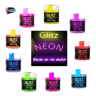 Pó Para Decoração Neon Glitz Fab! 5g Corante Alimentício Comestível De Colorir Bolo Confeitaria Padaria
