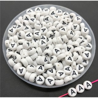100 Letras Redondas De 4X7MM 26 Contas spaced beads Para Colar Pulseira Jóias Fazendo