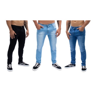 Kit 3 calça Jeans Masculina Original Elastano Ducam