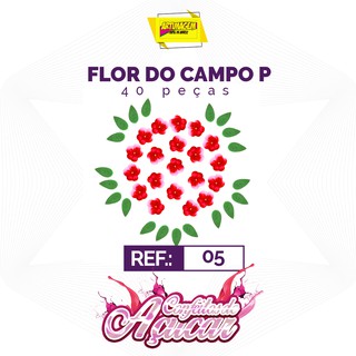 Confeito de açúcar 100% comestível, Artesanal - Tema: Flor do Campo (4)