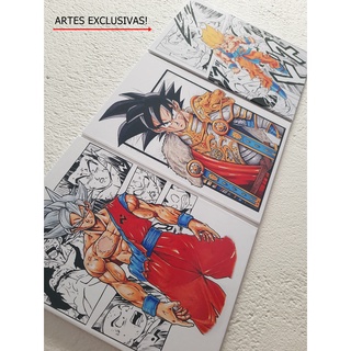 Placas Dragon ball - Kit 3 placas personalizadas mdf 15x21cm - Goku - Animes