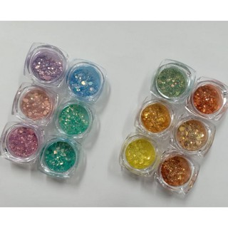 Kit Com 12 Potinhos Com Glitter Brilho Purpurina Para Unha-HM-0396 (2)