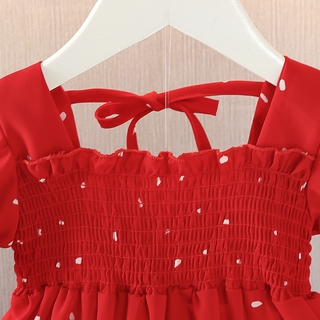 Wfrv Short Sleeves Baby Polkadot Princess Dress (4)