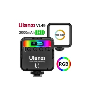Luz Ulanzi VL49 LED RGB Fotografia com Bateria de Lítio Embutida com Brilho Regula Temperatura Frio Luz Suave 2500k-9000k Tipo-C Foto e Vídeo