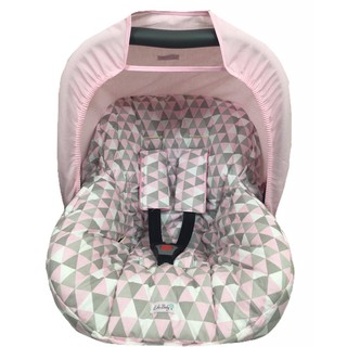 Capa forro acolchoado para aparelho bebê conforto com protetores para o cinto e mais capota solar estampa bandeirola
