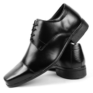 Sapato Social Sapato Masculino Com Cadarço Preto Verniz