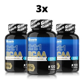 Kit - 3 X Bcaa 2:1:1 (120 Caps) - Growth Supplements