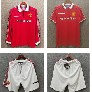 1998 Camiseta De Manga Comprida Manchester United Retrô Para Casa