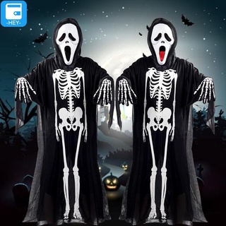 BR Fantasia Halloween Esqueleto Fantasma -