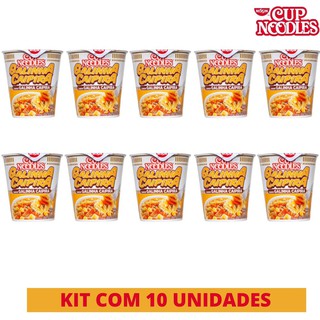Kit 10 Cup Noodles Macarrão Nissin instantâneo Galinha Caipira 69g