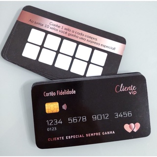 Cartões Fidelidade (Cartão de crédito) - 50 ou 100 unid. - 9x5cm