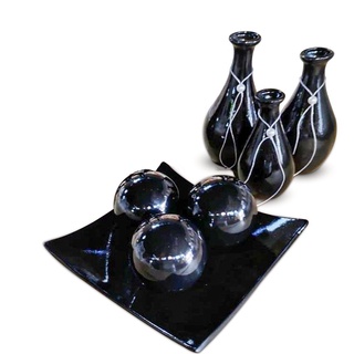 Conjunto Enfeite Para Casa Quarto Sala - Centro Mesa Vasos Decorativo De Cerâmica - 7 Peças (4)