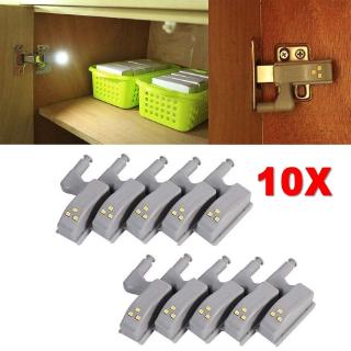 10pcs Night Lights Inner Hinge LED Sensor Light For Kitchen Livingroom Bedroom Cabinet Cupboard Closet cool white (1)