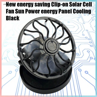 Ventilador De Energia Solar Preto Com Presilha Para Economia De Energia Rápida