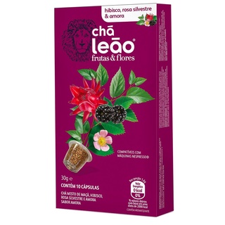 Chá Leão Frutas & Flores (Hibisco, Rosa silvestre & Amora) Cápsulas - 10 unidades