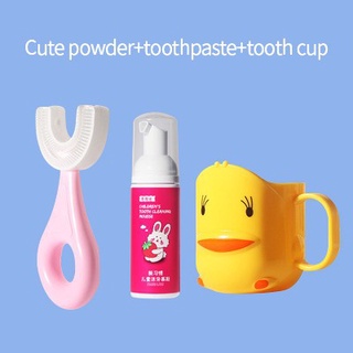 Conjunto De Escova De Dentes/Creme Dental Em Formato De U-Shape/Mousse/Para Crianças